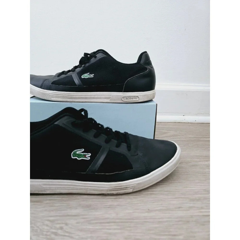 Lacoste Strideur 116 Black Low Rise Mens Lace Up Fashion Sneakers Shoes 12 - Picture 2 of 11